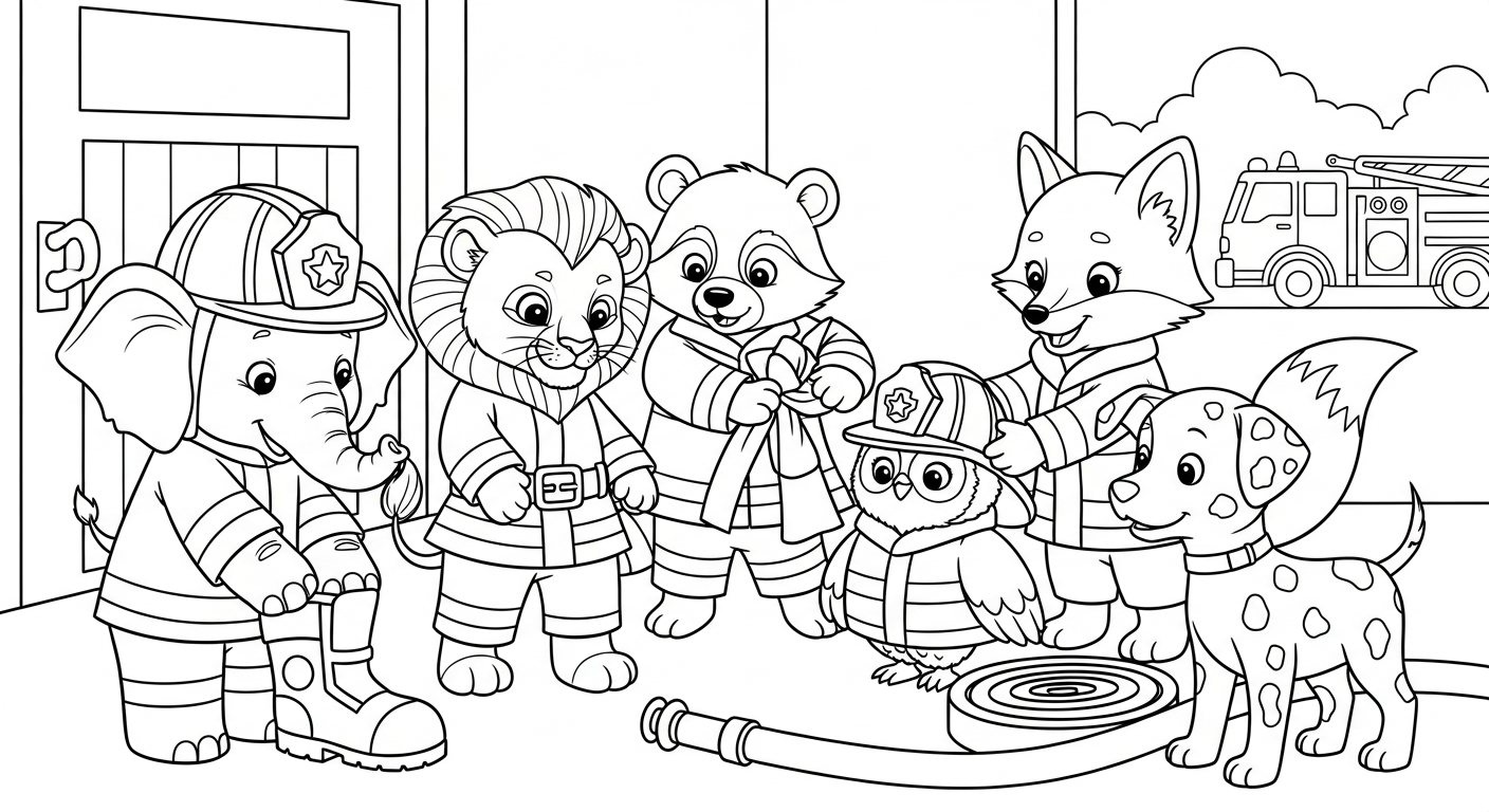 tranh tô màu xe cứu hoả cho bé tải miễn phí