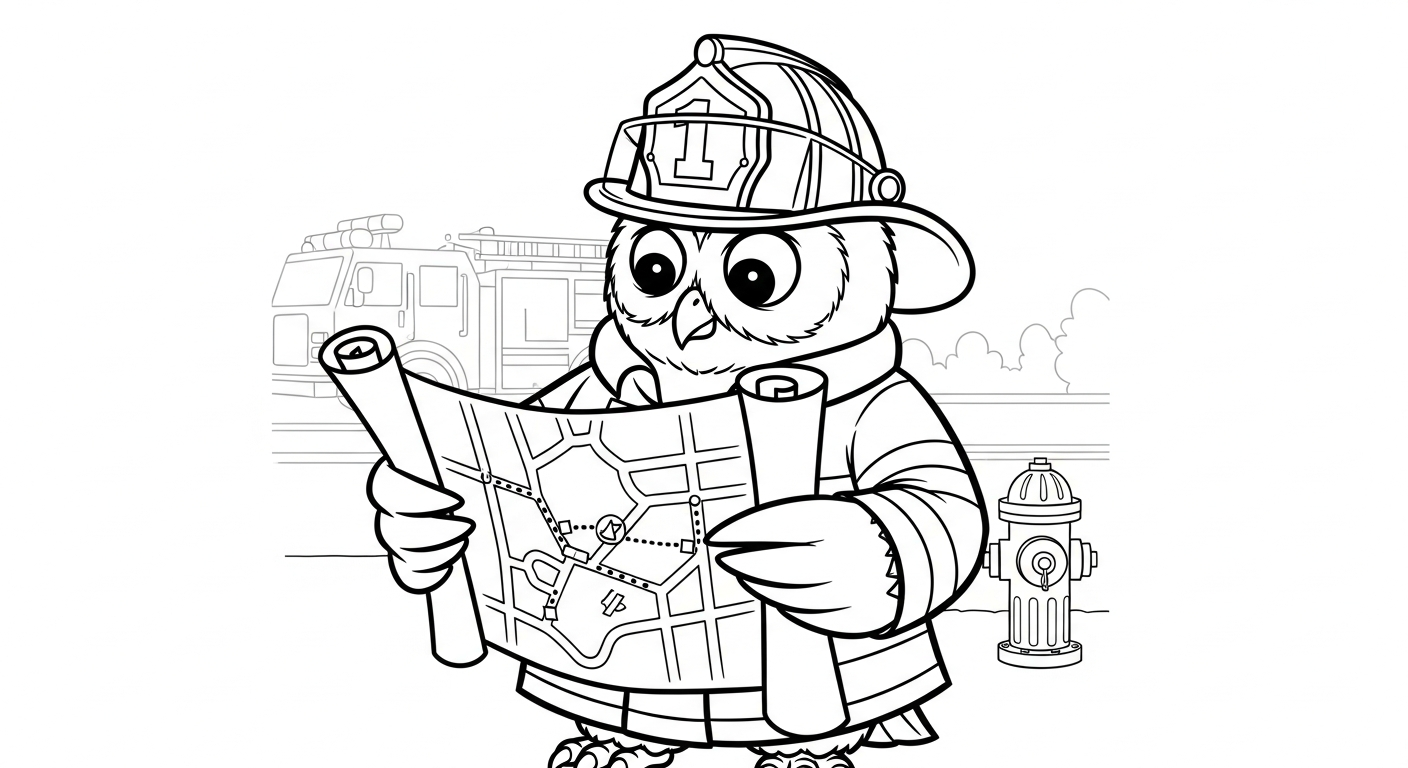 hình tô màu xe cứu hoả cho bé 4 tuổi miễn phí 1