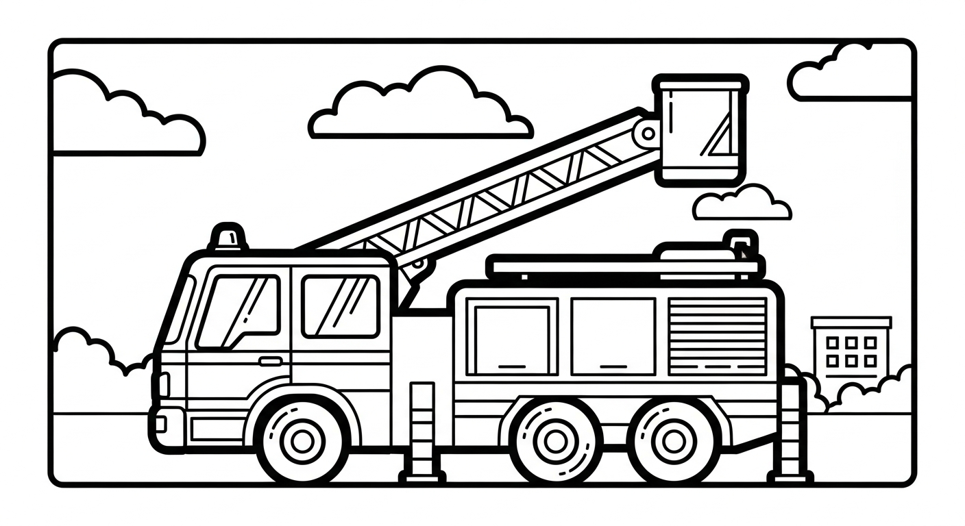 tải hình tô màu xe cứu hoả cho bé miễn phí