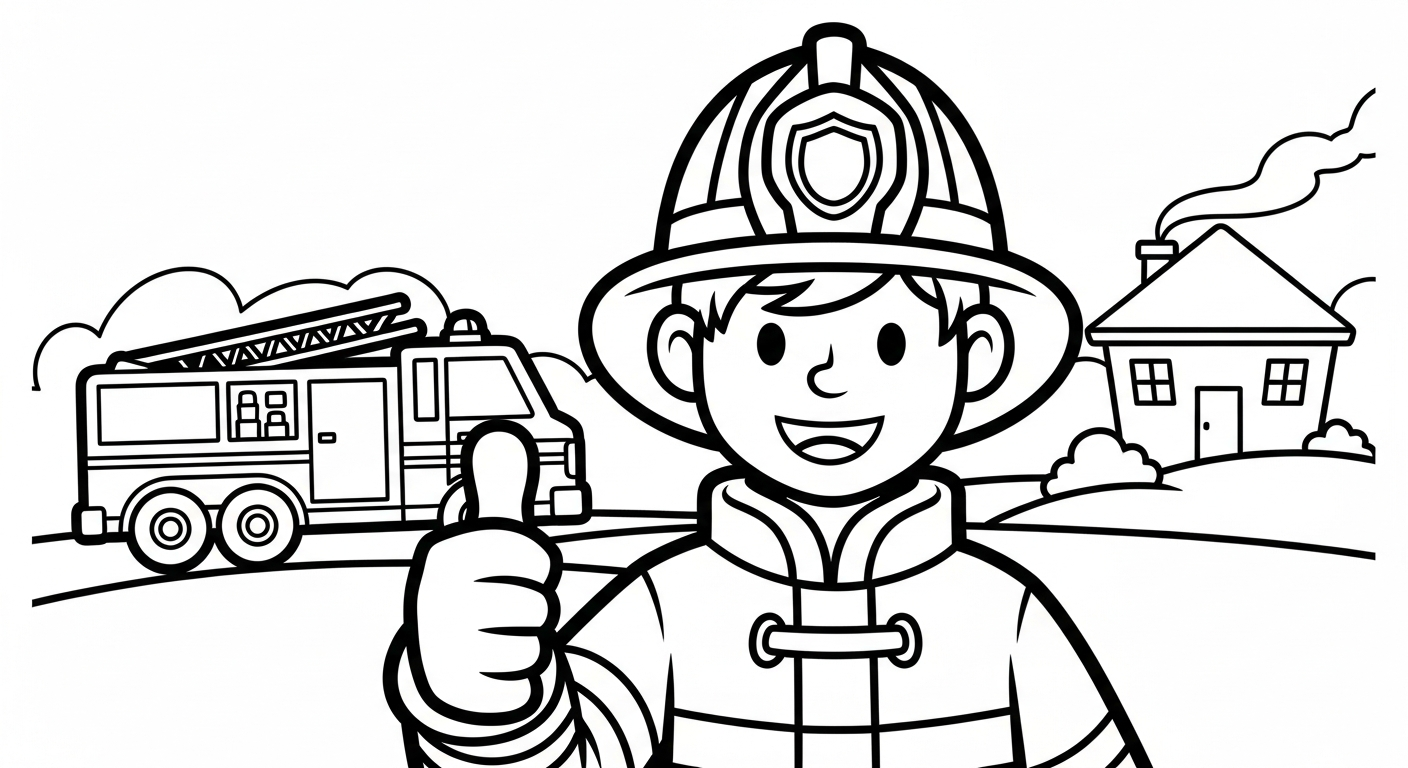 tải hình tô màu xe cứu hoả cho bé 4 tuổi