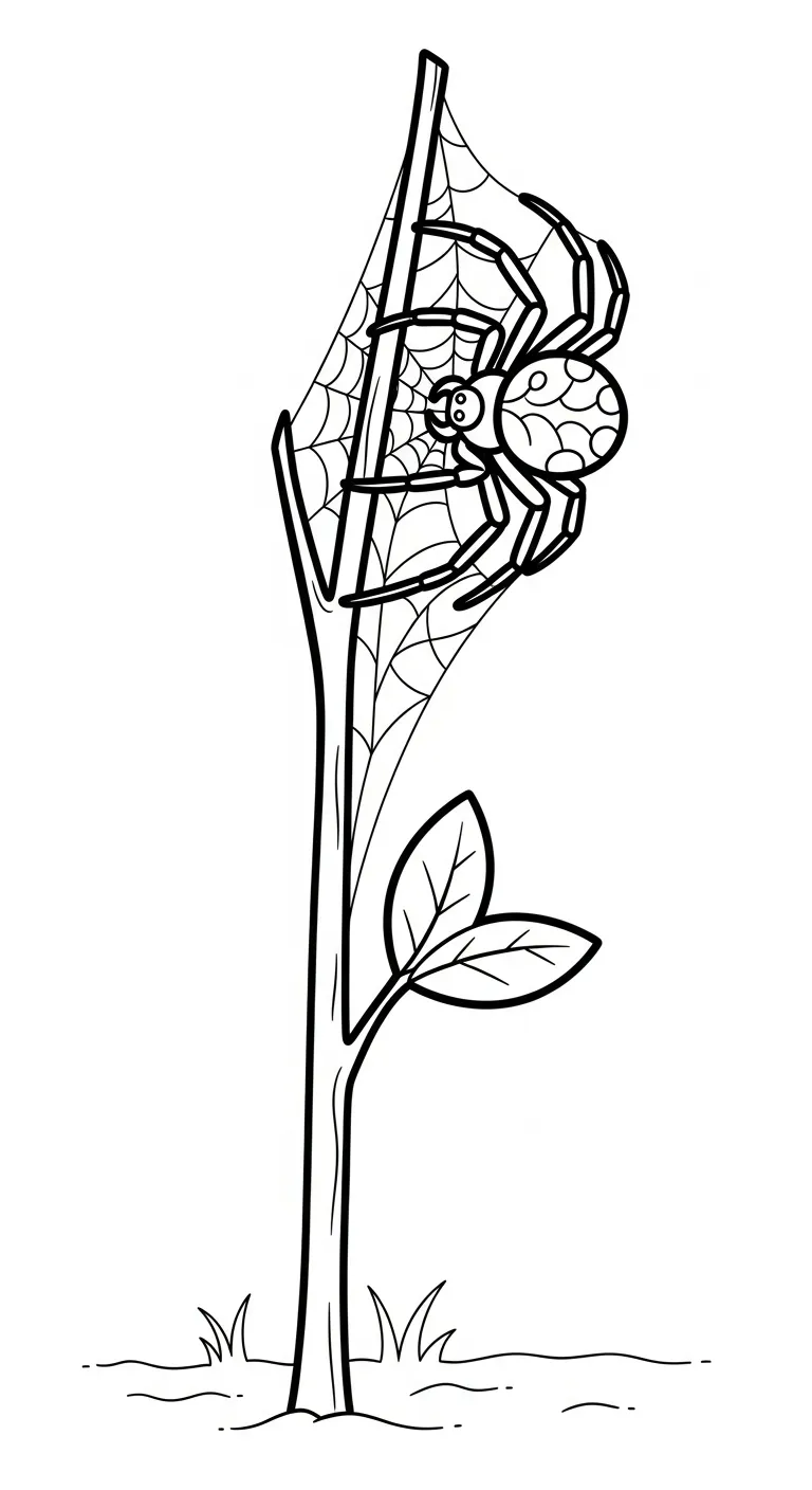 tải tranh tô màu Tranh Tô Màu Nhện cho bé 4 tuổi