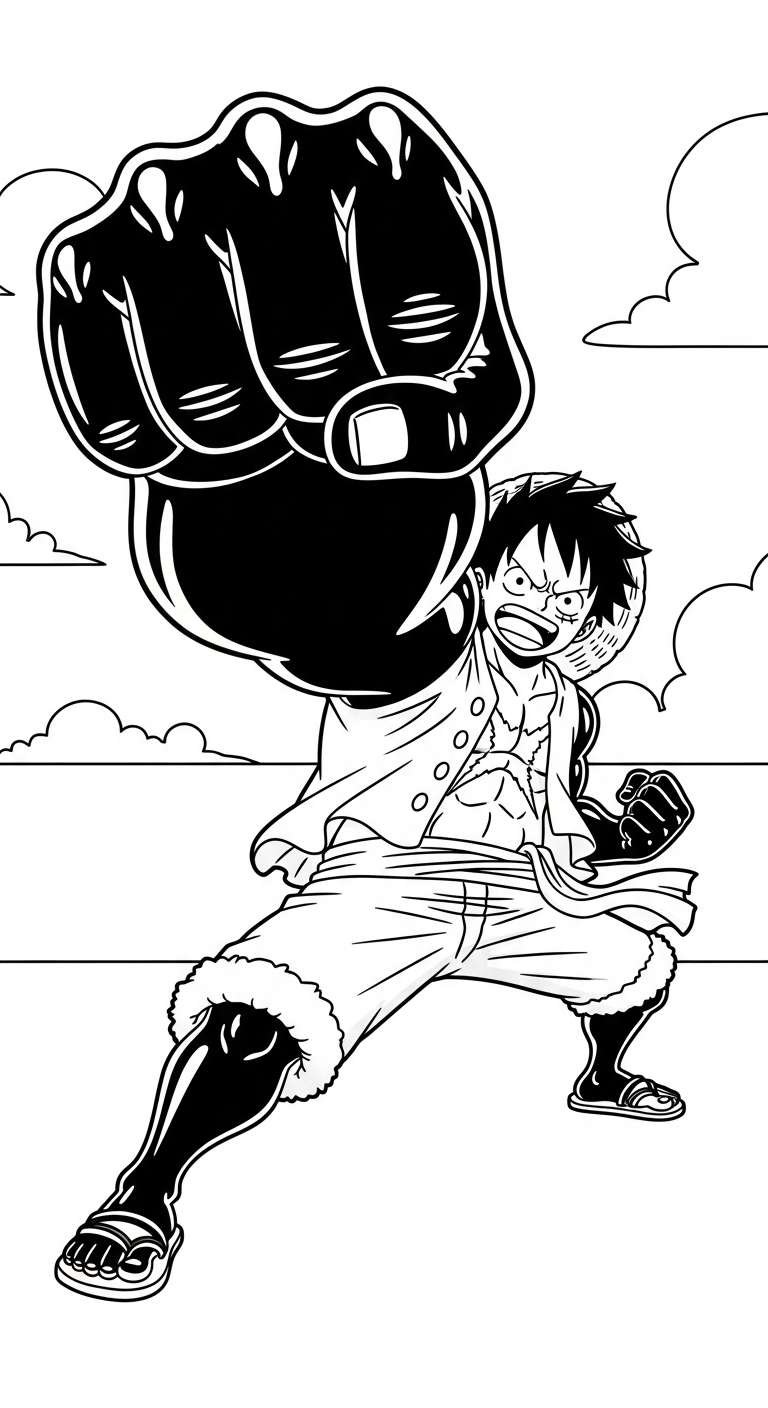 tải hình tô màu Luffy