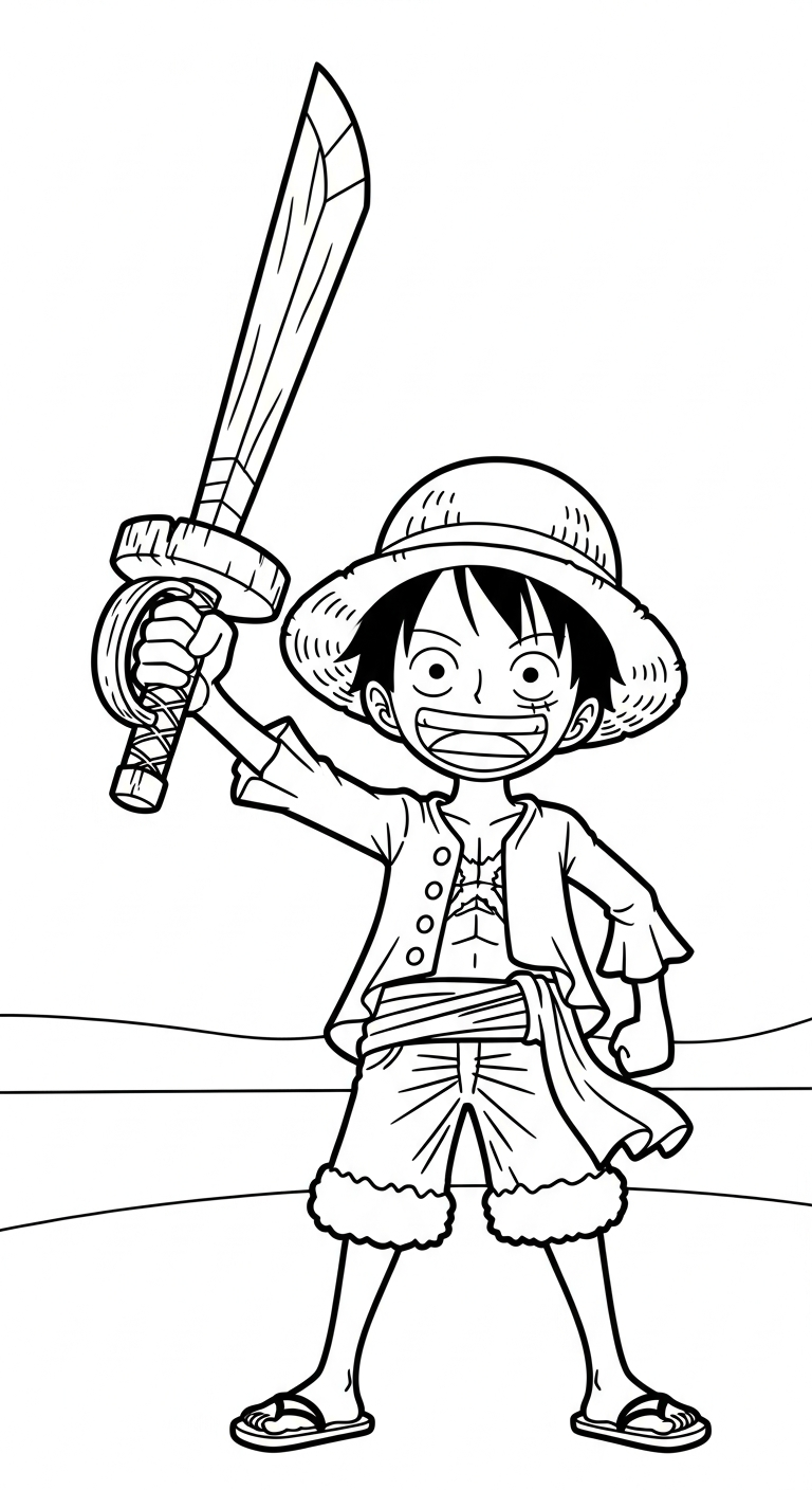 tải tranh tô màu Luffy cho bé 6 tuổi