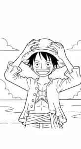 hình tô màu Luffy tập tô