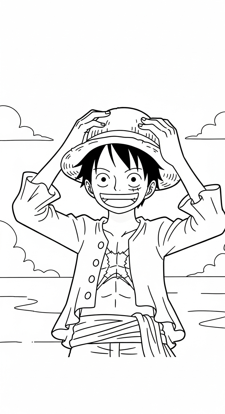 hình tô màu Luffy tập tô