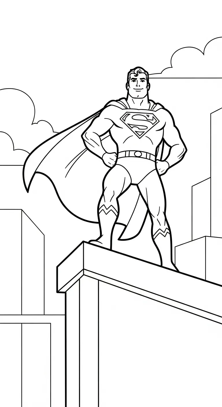 tranh tô màu Tranh Tô Màu Superman cho bé 7 tuổi miễn phí