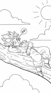 in tranh tô màu Songoku khổ A4