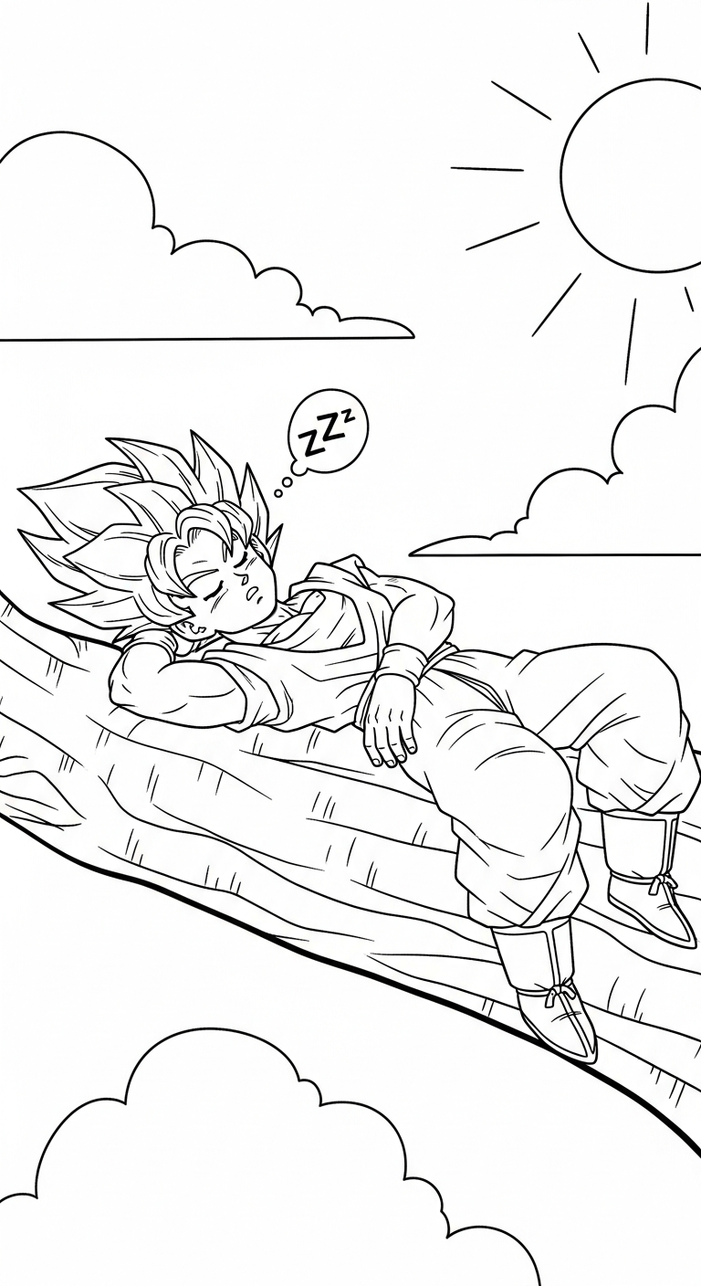 in tranh tô màu Songoku khổ A4