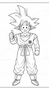 in tranh tô màu Songoku cho bé 3 tuổi