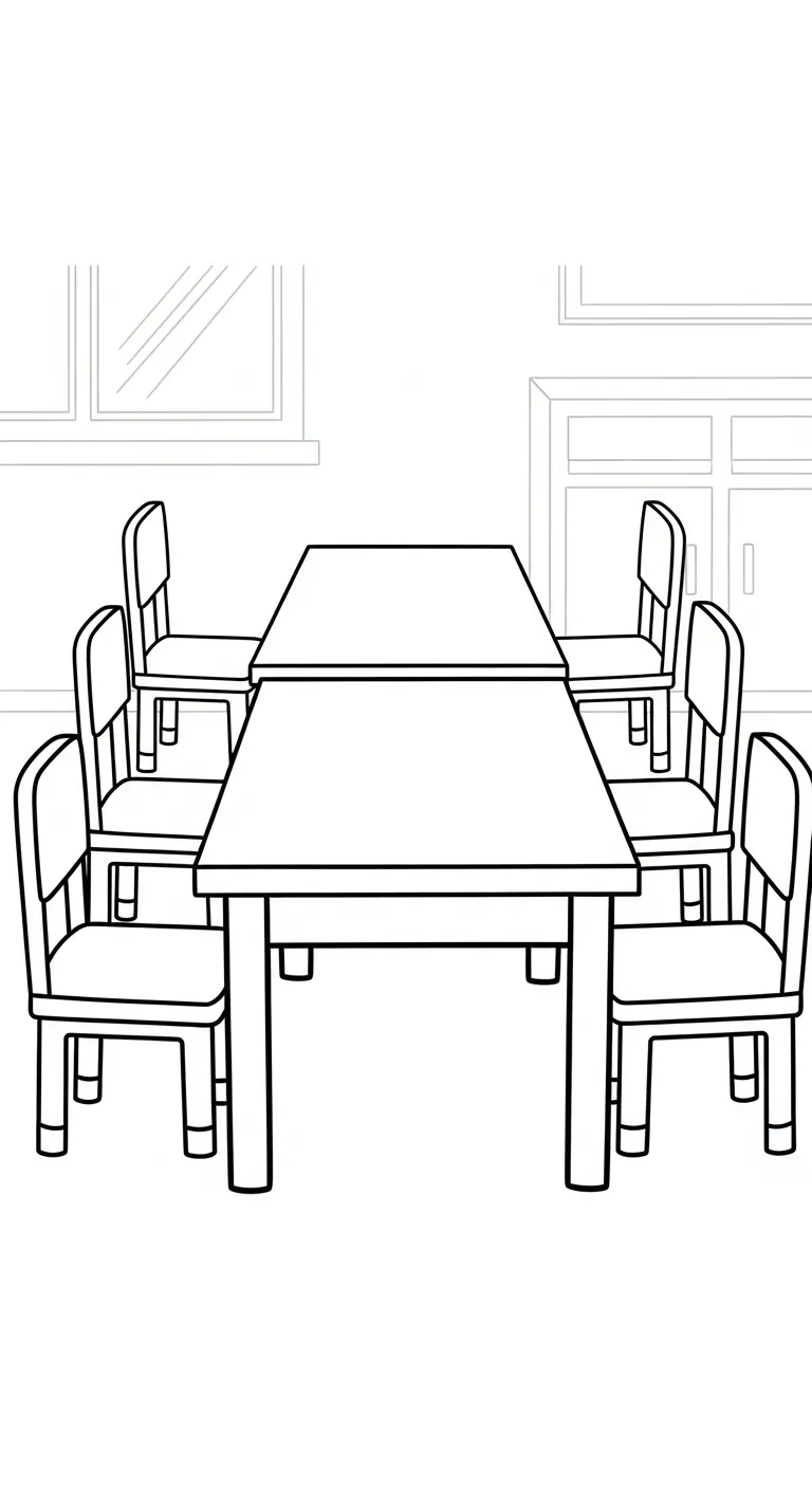 hình tô màu Tranh Tô Cái Bàn cho bé 7 tuổi miễn phí 1