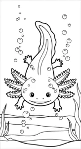 tải tranh tô màu Tranh Tô Màu Axolotl cho bé 4 tuổi