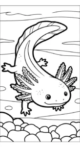 tranh tô màu Tranh Tô Màu Axolotl cho bé tải miễn phí