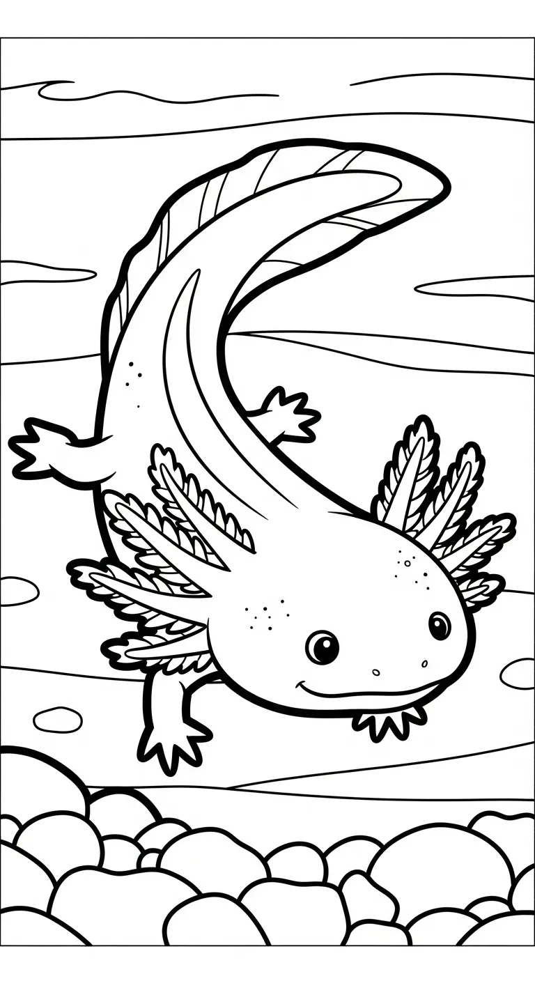 tranh tô màu Tranh Tô Màu Axolotl cho bé tải miễn phí