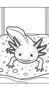 tranh tô màu Tranh Tô Màu Axolotl cho bé 5 tuổi miễn phí