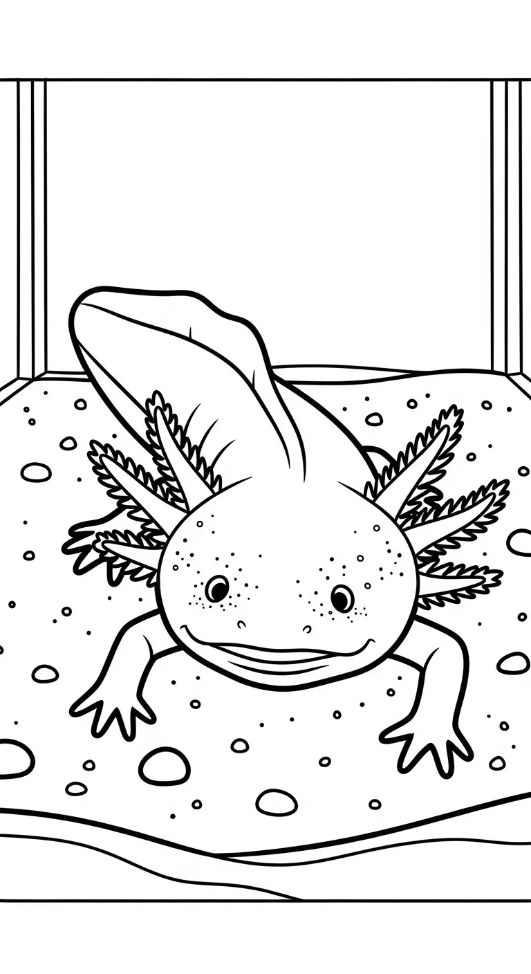 tranh tô màu Tranh Tô Màu Axolotl cho bé 5 tuổi miễn phí