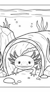 in tranh tô màu Tranh Tô Màu Axolotl cho bé 8 tuổi