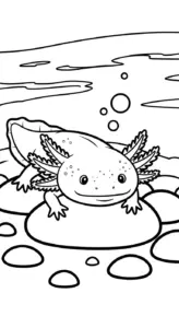 in tranh tô màu Tranh Tô Màu Axolotl cho bé 5 tuổi