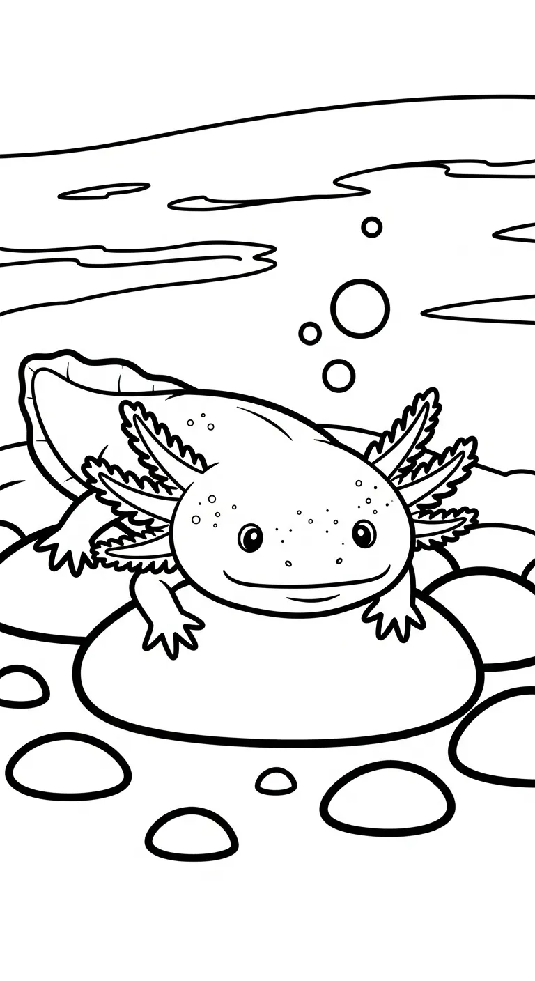 in tranh tô màu Tranh Tô Màu Axolotl cho bé 5 tuổi