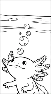 tranh tô màu Tranh Tô Màu Axolotl cho bé