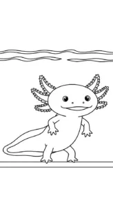 tranh tô màu Tranh Tô Màu Axolotl cho bé 7 tuổi miễn phí