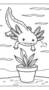 hình tô màu Tranh Tô Màu Axolotl cho bé tải miễn phí