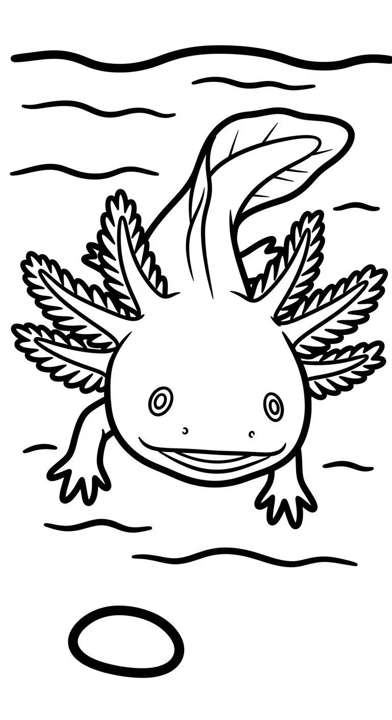 tranh tô màu Tranh Tô Màu Axolotl cho bé tải về 1