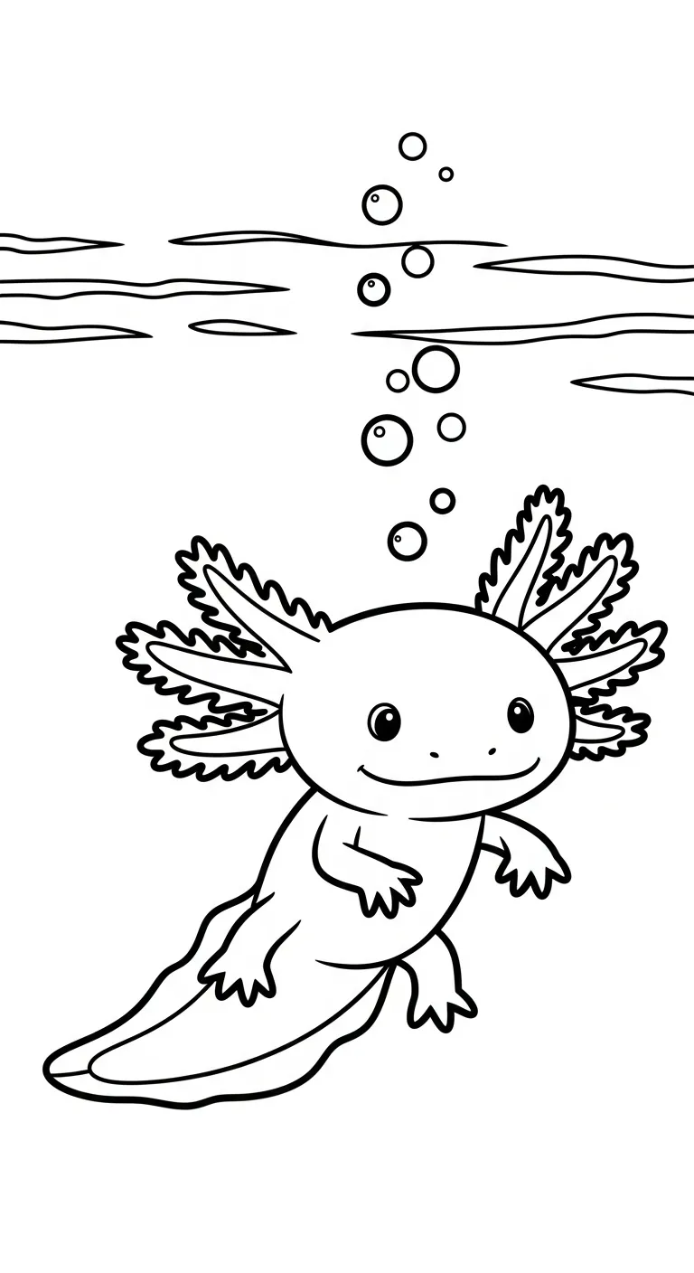 download hình tô màu Tranh Tô Màu Axolotl miễn phí