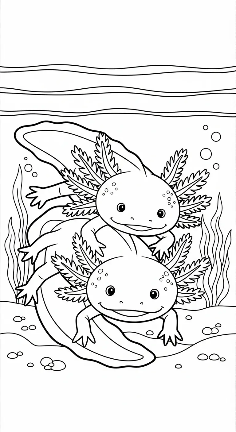 tranh tô màu Tranh Tô Màu Axolotl cho bé tải về