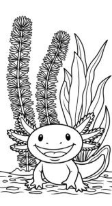 hình tô màu Tranh Tô Màu Axolotl cho bé 4 tuổi miễn phí