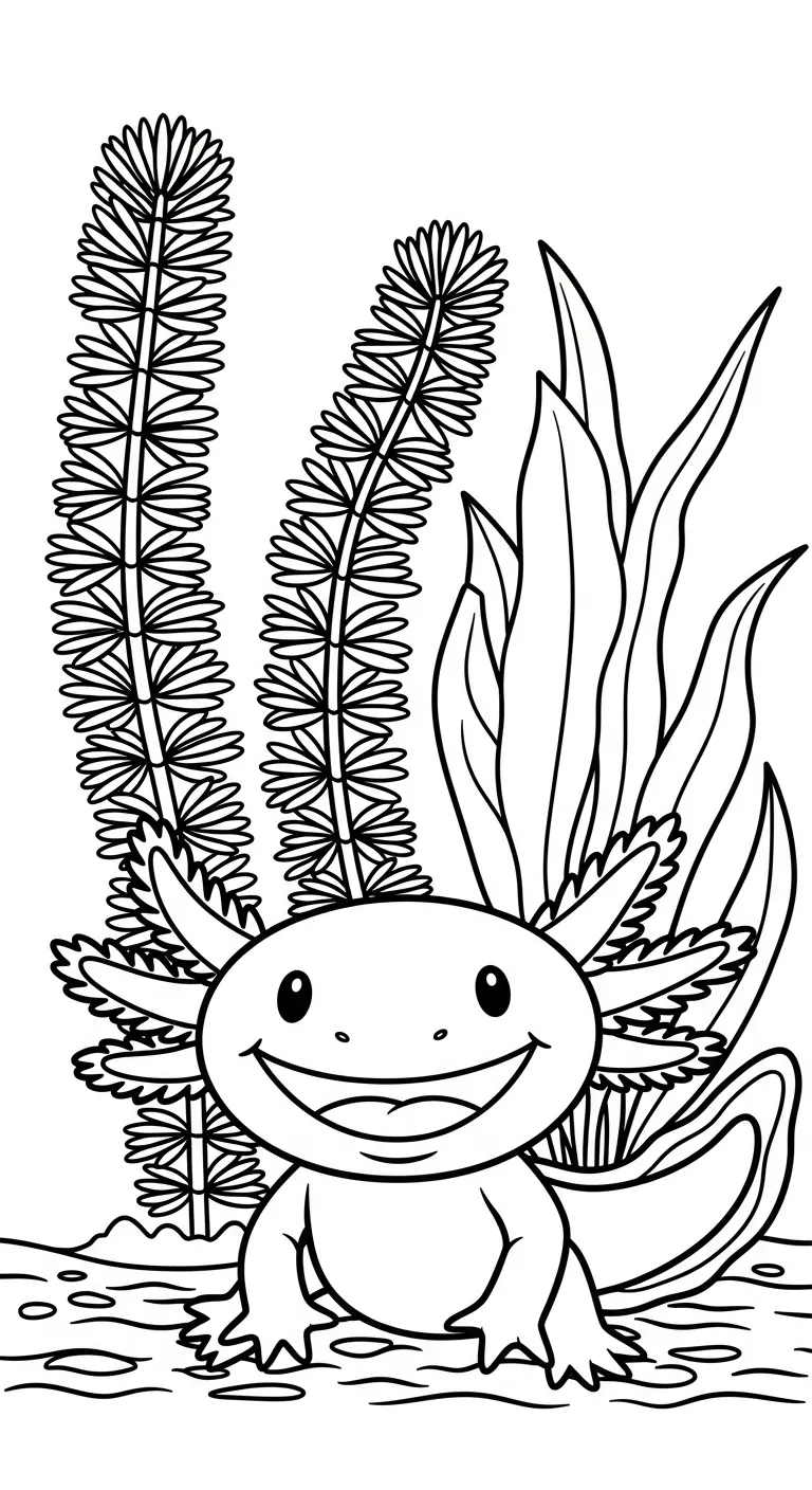 hình tô màu Tranh Tô Màu Axolotl cho bé 4 tuổi miễn phí 1