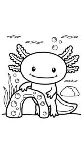tải hình tô màu Tranh Tô Màu Axolotl cho bé miễn phí