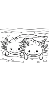 tranh tô màu Tranh Tô Màu Axolotl cho bé 5 tuổi miễn phí