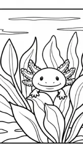 hình tô màu Tranh Tô Màu Axolotl cho bé 3 tuổi miễn phí