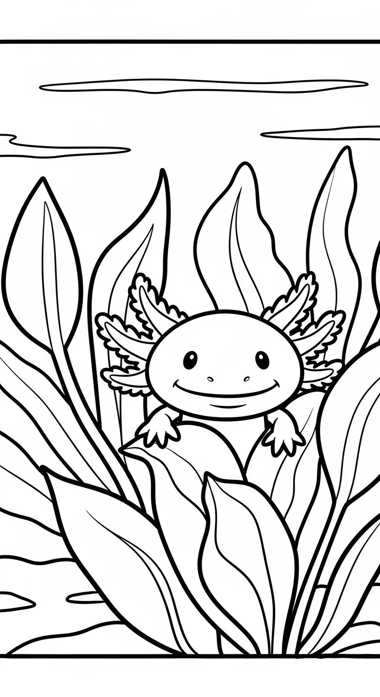 hình tô màu Tranh Tô Màu Axolotl cho bé 3 tuổi miễn phí
