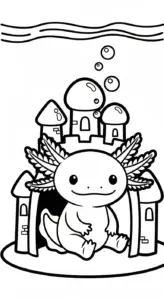 tranh tô màu Tranh Tô Màu Axolotl cho trẻ em