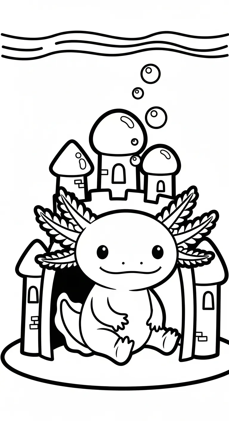 tranh tô màu Tranh Tô Màu Axolotl cho trẻ em