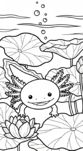 hình tô màu Tranh Tô Màu Axolotl cho bé 4 tuổi miễn phí