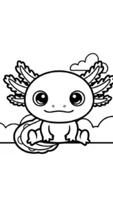 hình tô màu Tranh Tô Màu Axolotl cho bé đơn giản