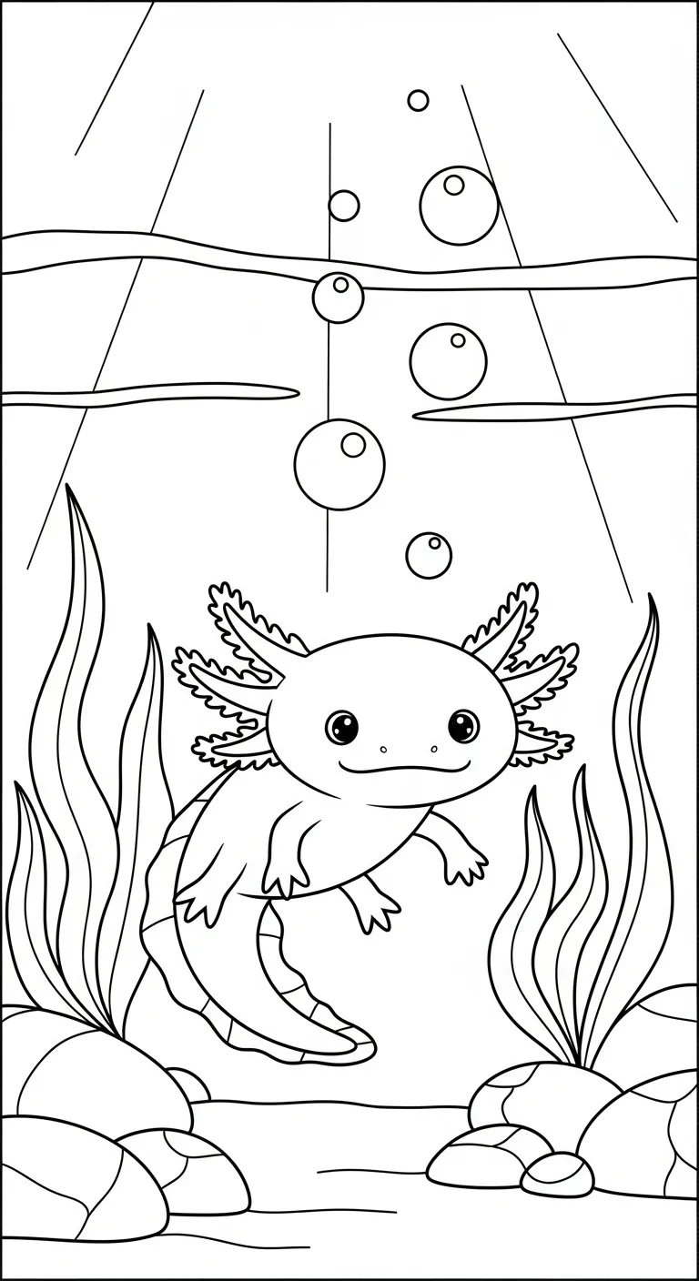 tải tranh tô màu Tranh Tô Màu Axolotl cho bé miễn phí