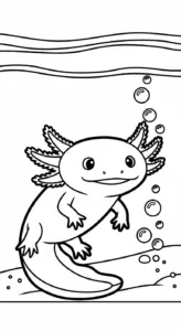 hình tô màu Tranh Tô Màu Axolotl cho bé 5 tuổi