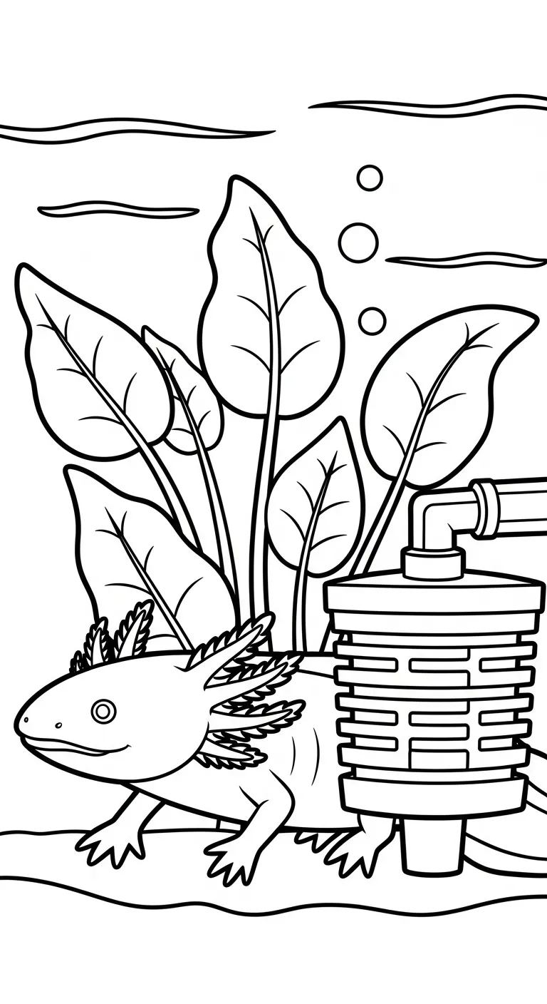 in hình tô màu Tranh Tô Màu Axolotl cho bé