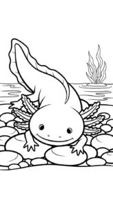 tải hình tô màu Tranh Tô Màu Axolotl cho bé miễn phí