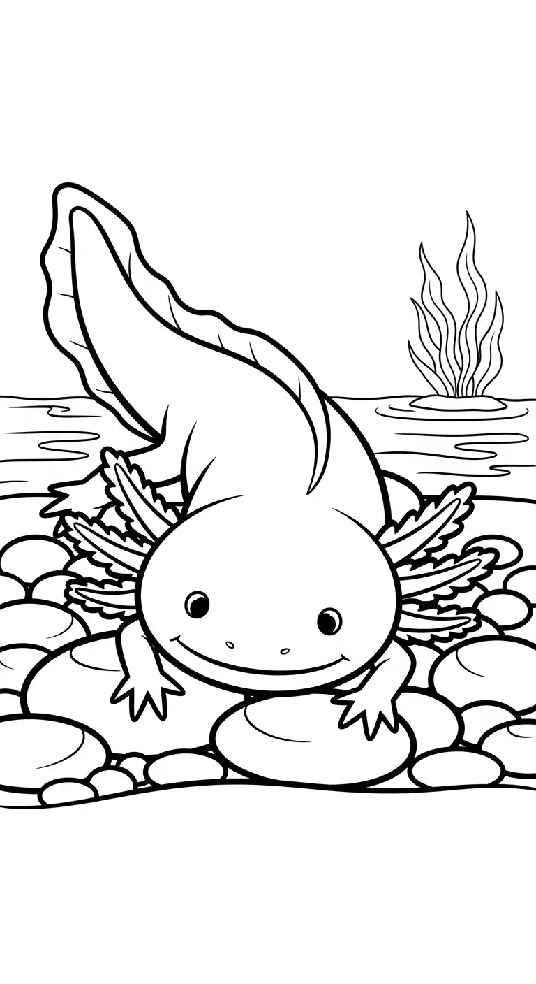 tải hình tô màu Tranh Tô Màu Axolotl cho bé miễn phí 1