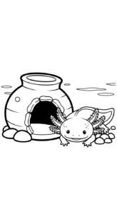 in tranh tô màu Tranh Tô Màu Axolotl cho bé 3 tuổi