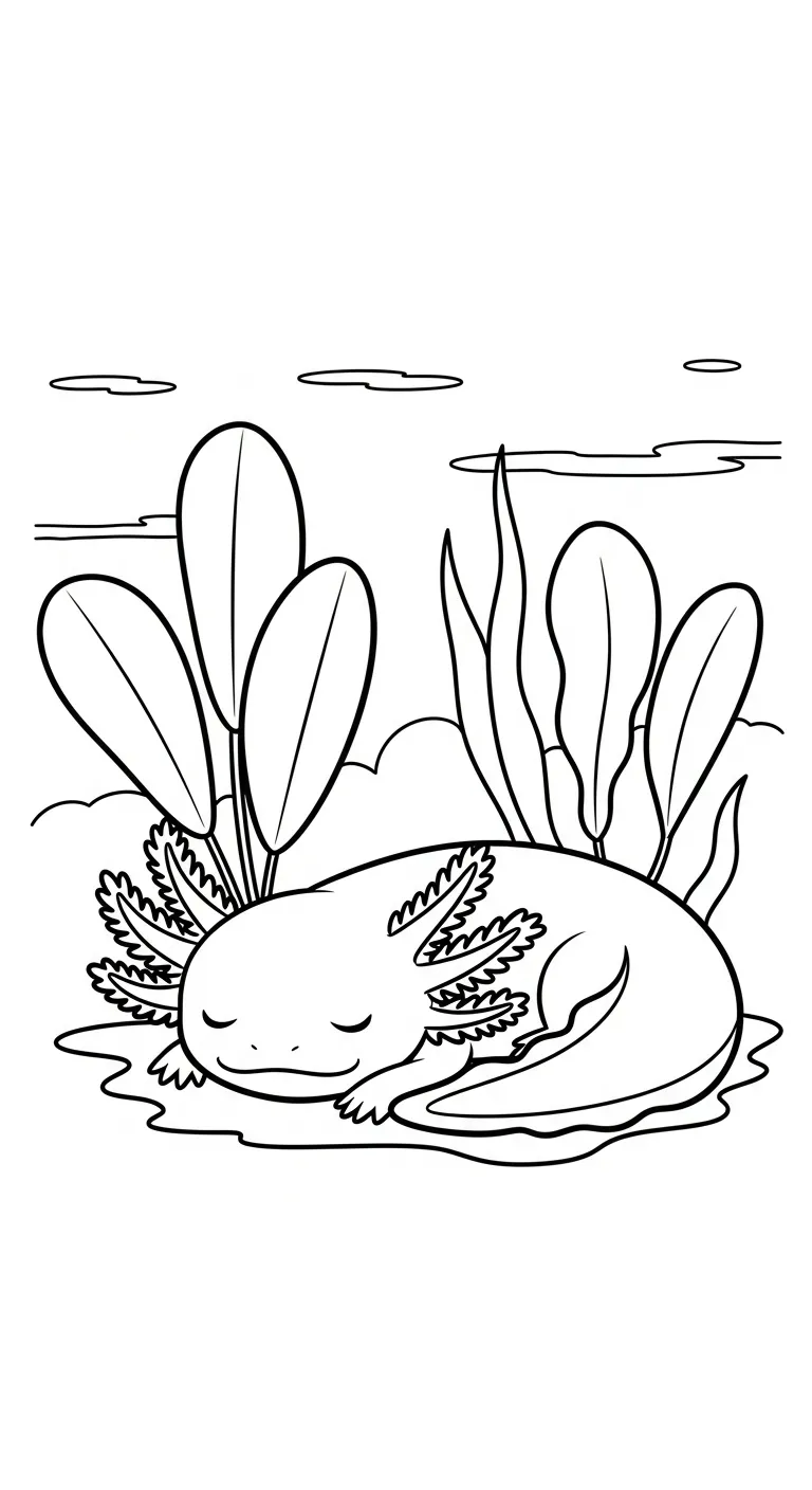 download hình tô màu Tranh Tô Màu Axolotl cho bé