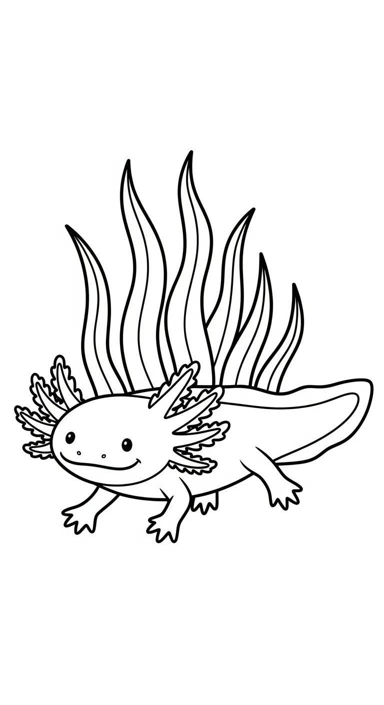 tải tranh tô màu Tranh Tô Màu Axolotl cho bé 7 tuổi