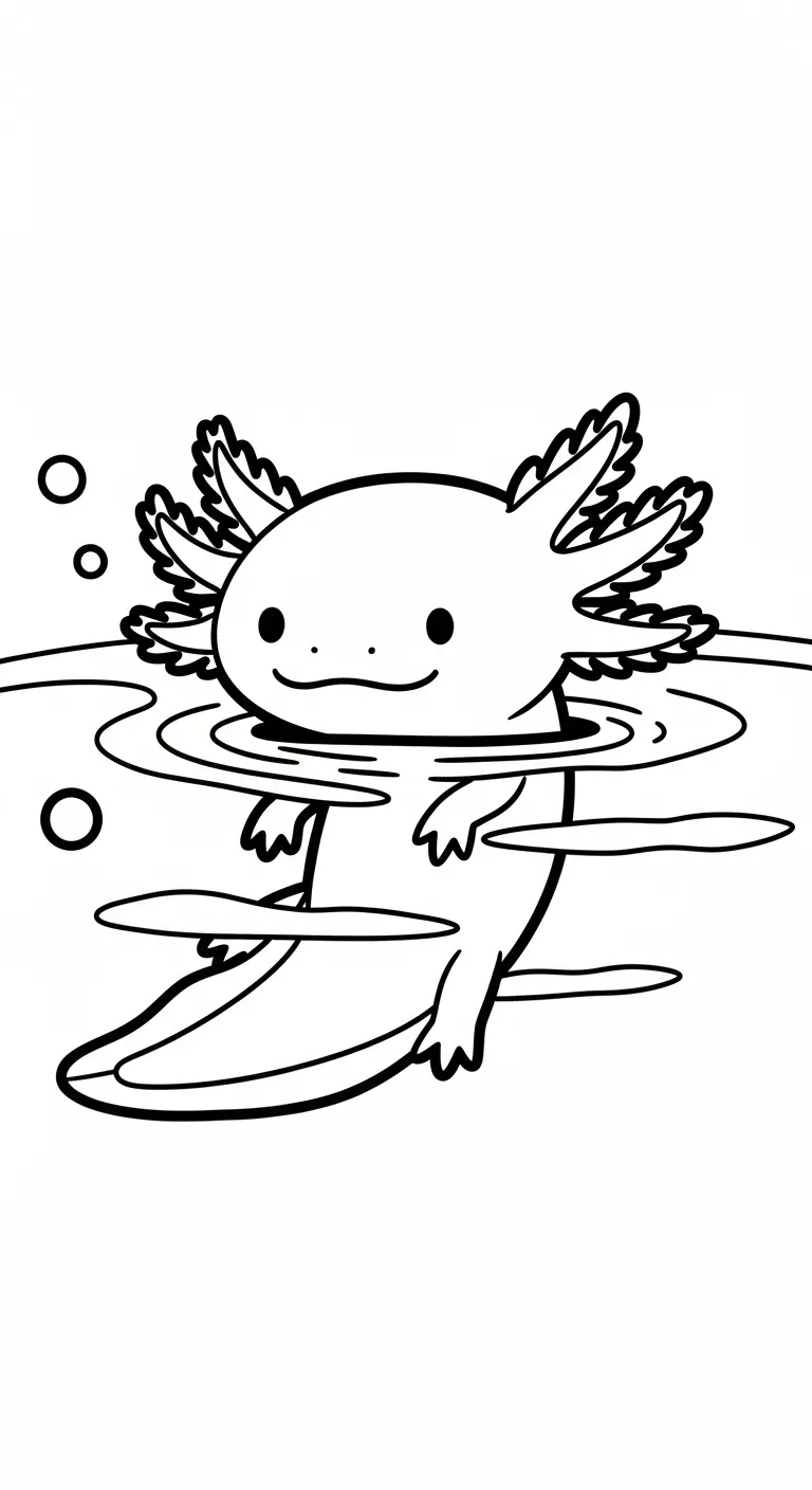 tải tranh tô màu Tranh Tô Màu Axolotl cho bé 7 tuổi 1