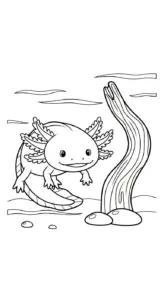 file pdf hình tô màu Tranh Tô Màu Axolotl cho bé