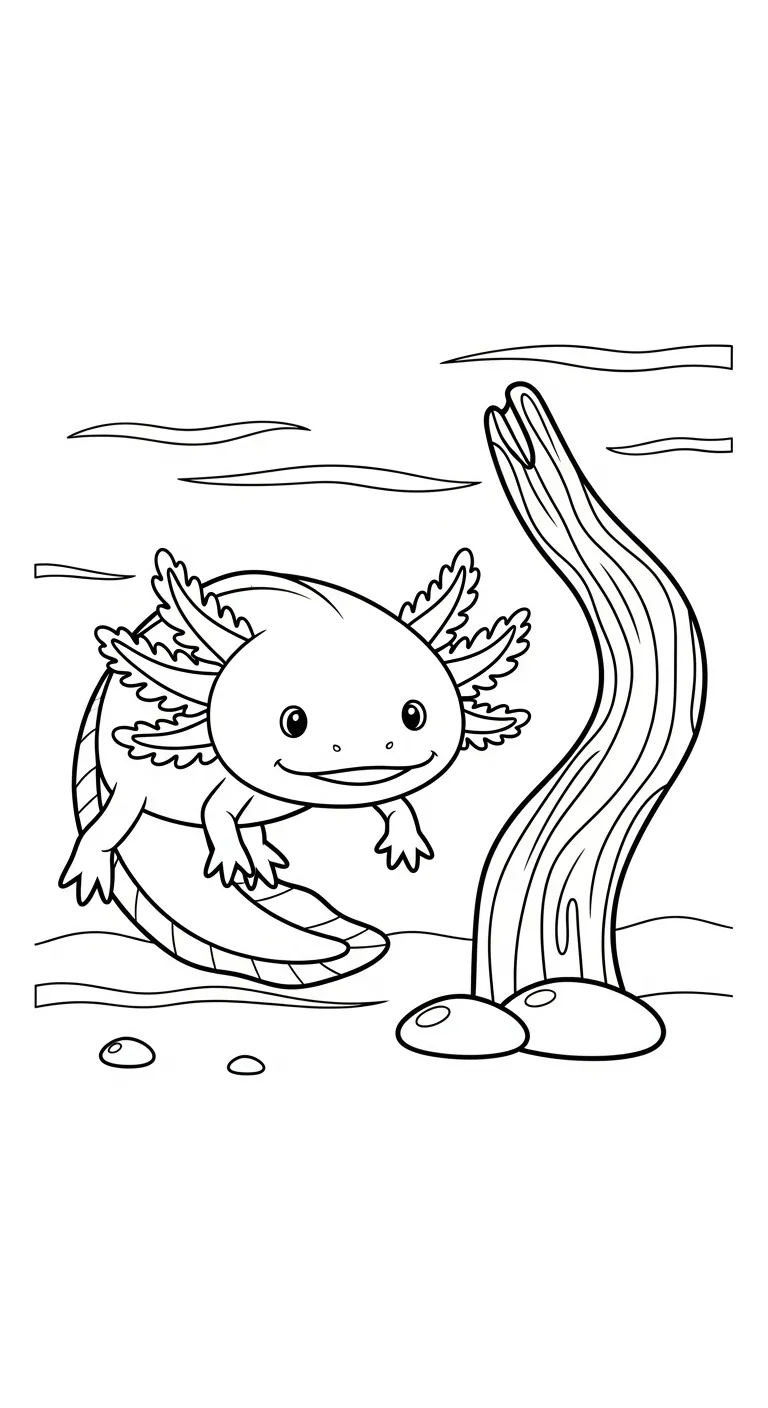 file pdf hình tô màu Tranh Tô Màu Axolotl cho bé