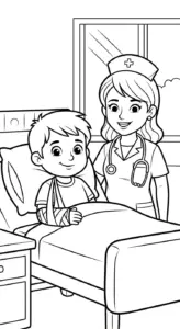 tải hình tô màu Tranh Tô Màu Bệnh Viện cho bé 4 tuổi